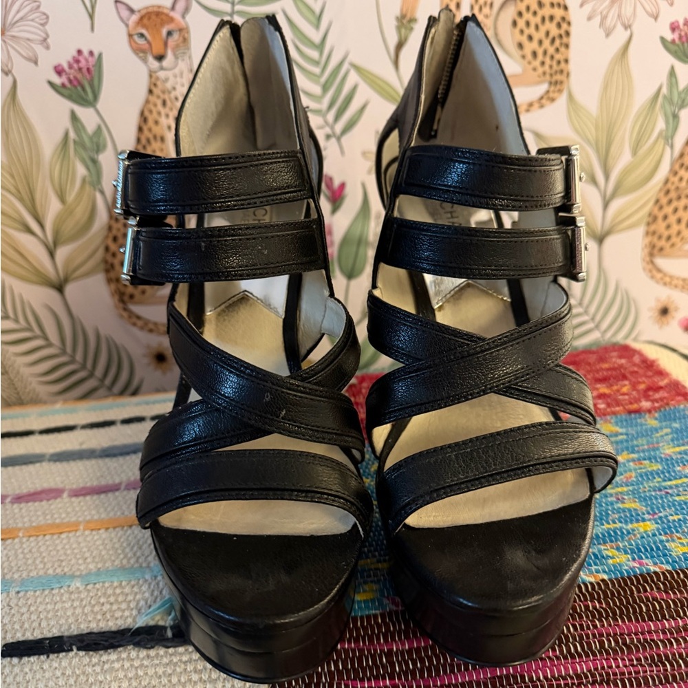 Michael Kors Black Strappy Heels - Picture 2 of 4